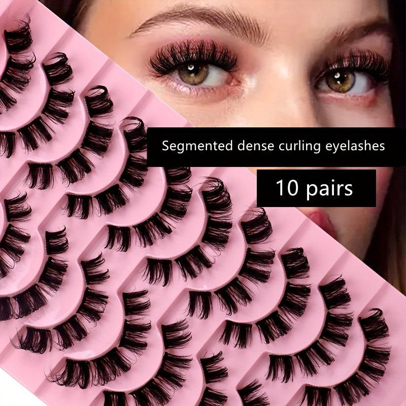 10 Pairs False Eyelashes DD Curling Thick Natural Charming Lashes Makeup