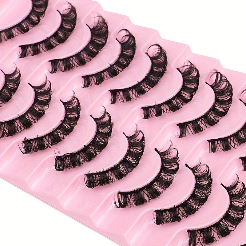 10 Pairs False Eyelashes DD Curling Thick Natural Charming Lashes Makeup