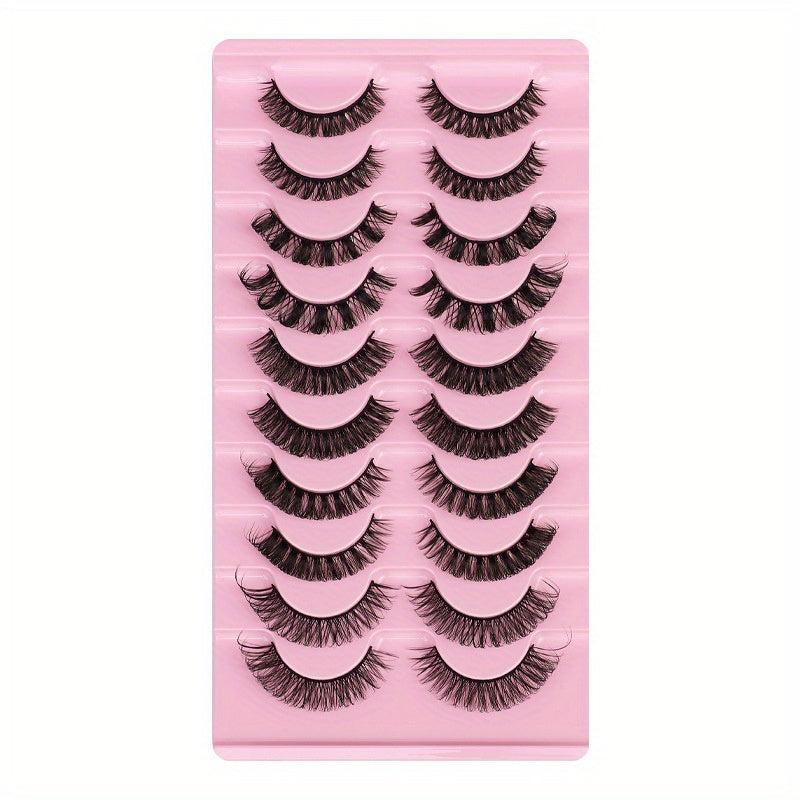 10 Pairs False Eyelashes DD Curling Thick Natural Charming Lashes Makeup