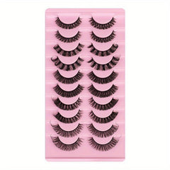 10 Pairs False Eyelashes DD Curling Thick Natural Charming Lashes Makeup