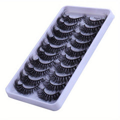 10 Pairs Fluffy False Eyelashes 8D Curling Fiber Eyelashes