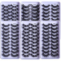 10 Pairs Fluffy False Eyelashes 8D Curling Fiber Eyelashes