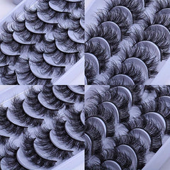 10 Pairs Fluffy False Eyelashes 8D Curling Fiber Eyelashes