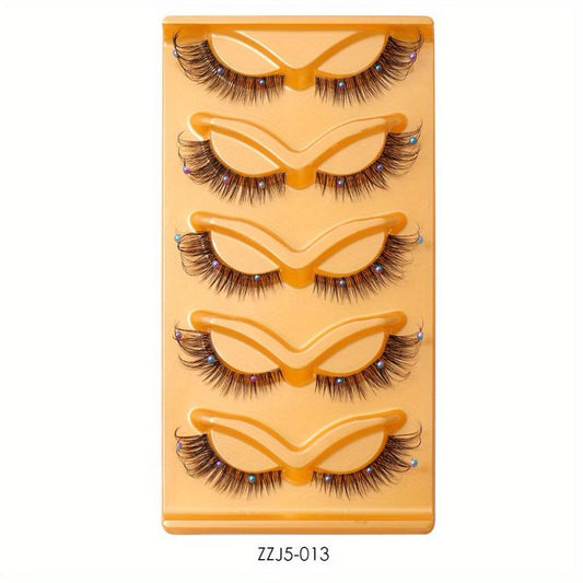 Natural Thick False Eyelashes With Long Bead Fiber