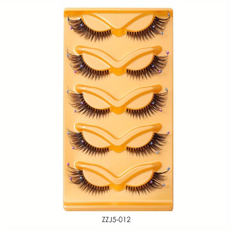 Natural Thick False Eyelashes With Long Bead Fiber