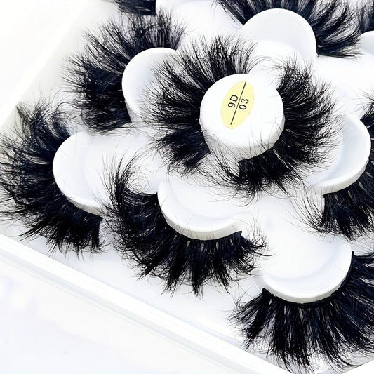 5 Pairs 25mm 3D Faux Mink Lashes Short Natural Look False Eyelashes