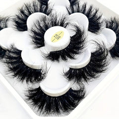5 Pairs 25mm 3D Faux Mink Lashes Short Natural Look False Eyelashes