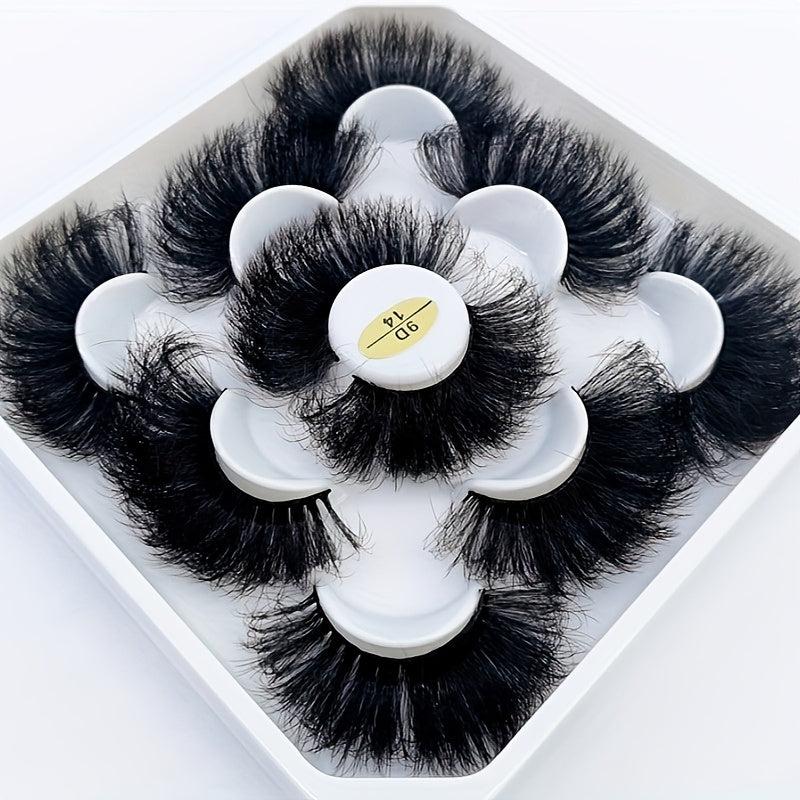 5 Pairs 25mm 3D Faux Mink Lashes Short Natural Look False Eyelashes