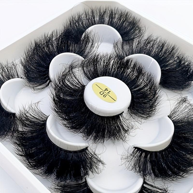 5 Pairs 25mm 3D Faux Mink Lashes Short Natural Look False Eyelashes