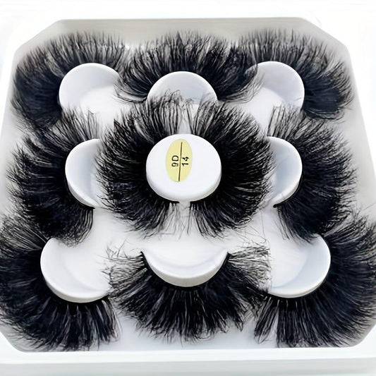 5 Pairs 25mm 3D Faux Mink Lashes Short Natural Look False Eyelashes