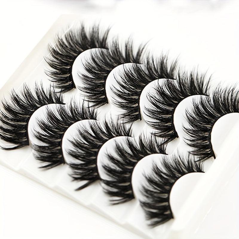 5 Pairs 3D Mink Hair False Eyelashes Fluffy Soft Lashes Natural Look