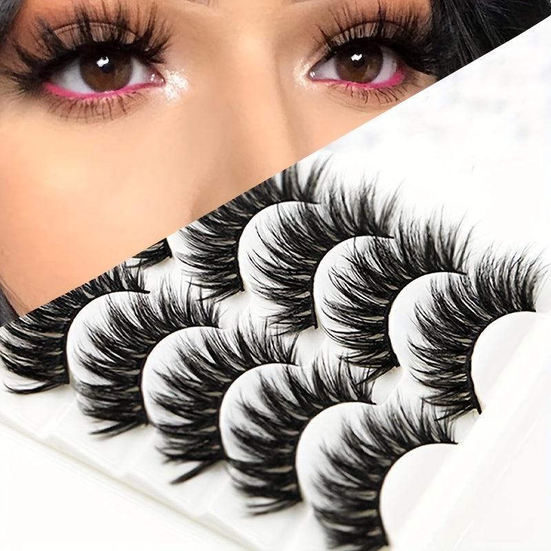5 Pairs 3D Mink Hair False Eyelashes Fluffy Soft Lashes Natural Look