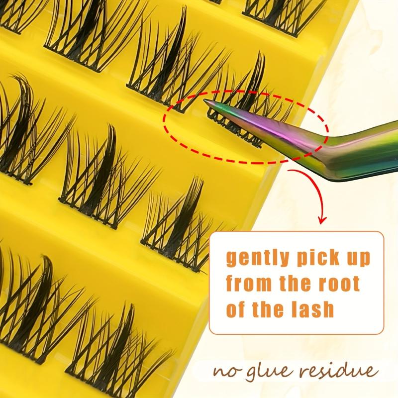 100pcs Clusters False Eyelashes DIY Natural Curling Faux Mink