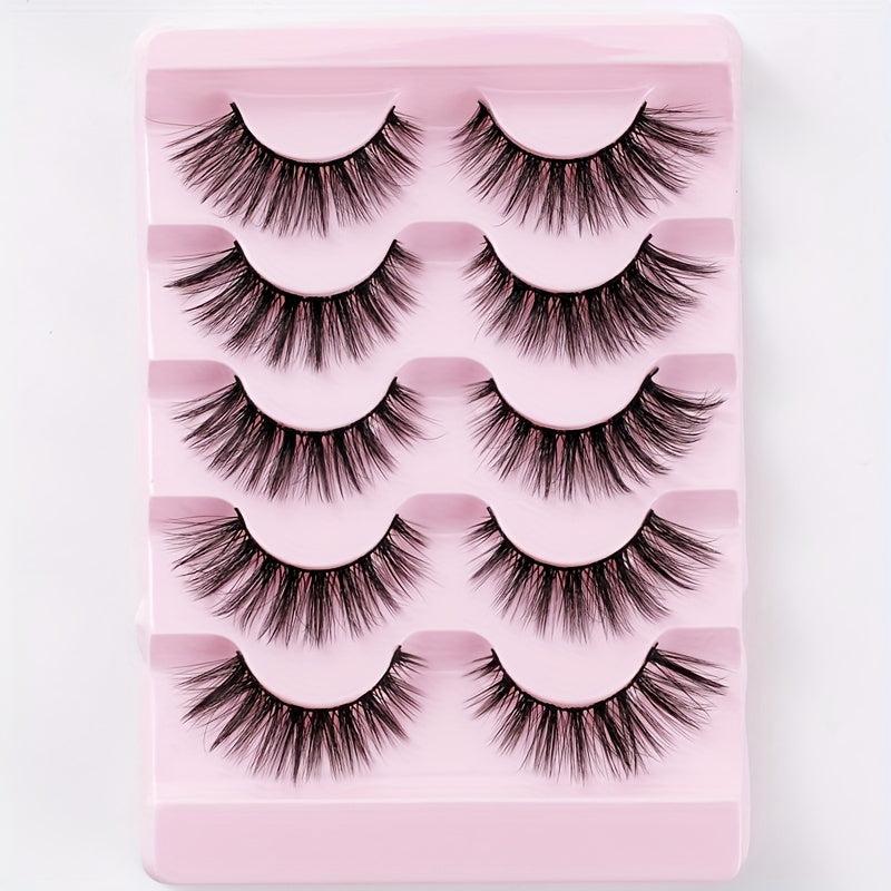 5 Pairs Natural Cross False Eyelashes Eye End Lengthening