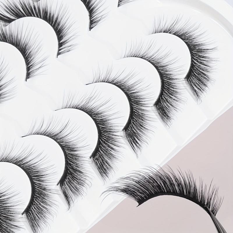 7 Pairs Fox Eye False Eyelashes Natural Cat Eye Lashes 3D Faux Mink