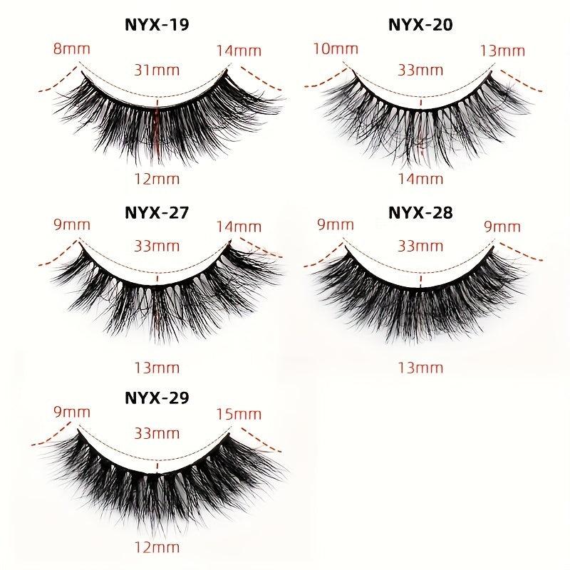 Colorful Layered Faux Mink False Eyelashes - 14 Pairs
