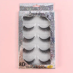 5 Pairs 8D Fluffy Wispy Eyelashes Natural Volume Crisscross Lashes Extension