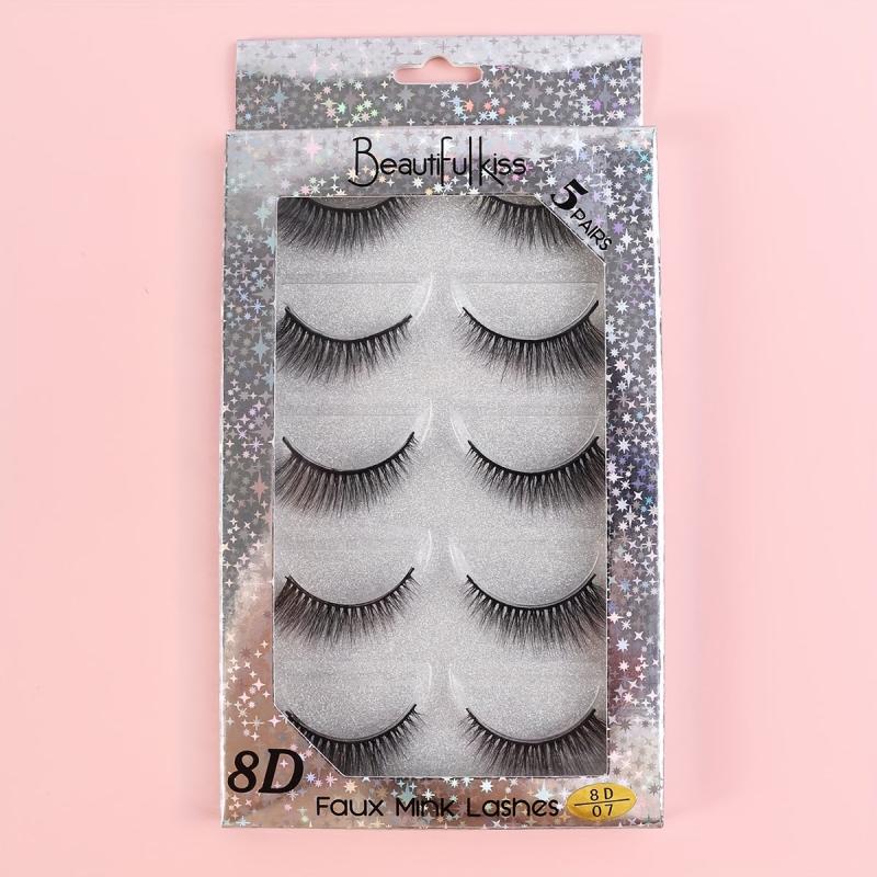 5 Pairs 8D Fluffy Wispy Eyelashes Natural Volume Crisscross Lashes Extension