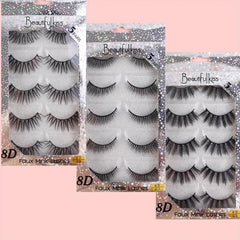 5 Pairs 8D Fluffy Wispy Eyelashes Natural Volume Crisscross Lashes Extension