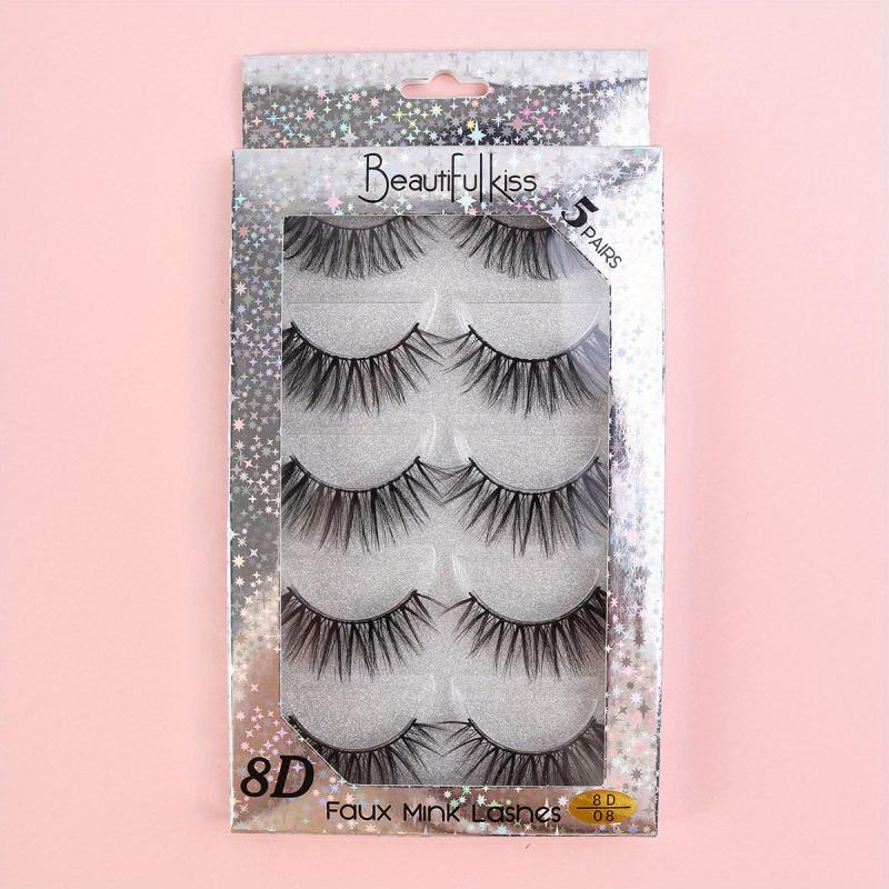 5 Pairs 8D Fluffy Wispy Eyelashes Natural Volume Crisscross Lashes Extension