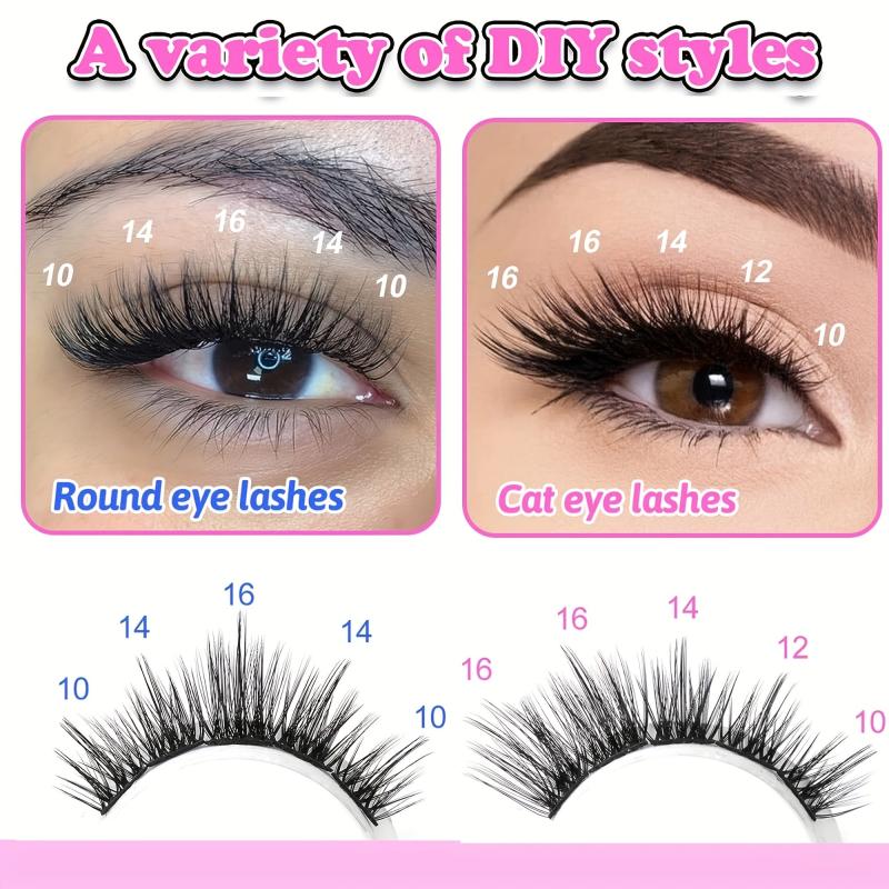 DIY Lash Extension 96pcs Personal Lash Cluster 10-16mm False Eyelashes