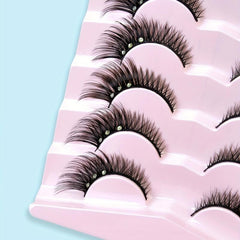 Bejeweled Full Strip False Eyelashes Natural Volume Curly Makeup Lash Extension