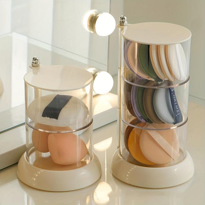 4 Layer Rotatable Makeup Organizer Sponge Holder Jewelry Storage