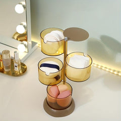 4 Layer Rotatable Makeup Organizer Sponge Holder Jewelry Storage