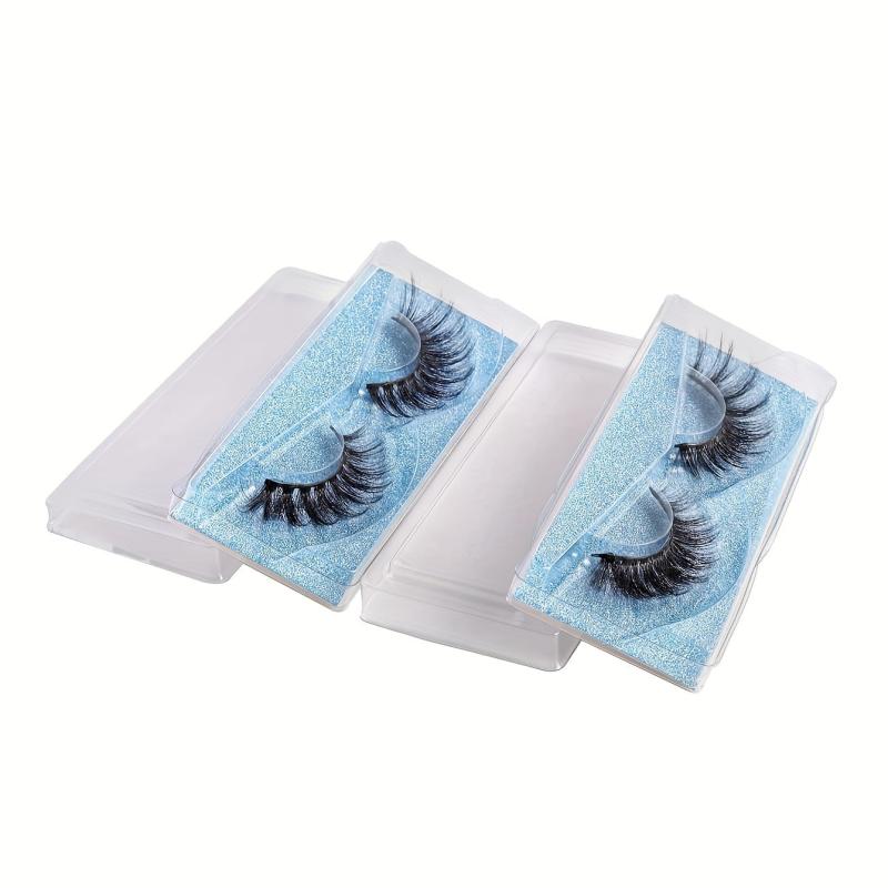 2 Pairs False Eyelashes Full Curling 15mm Volumized Crossed Style