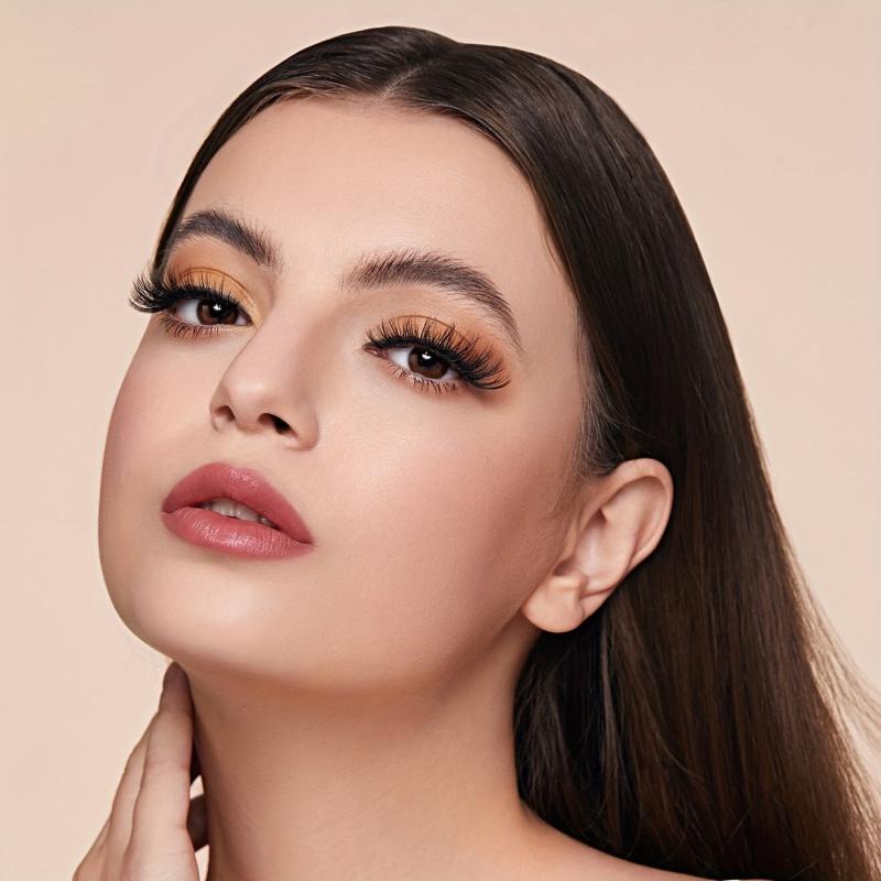 2 Pairs False Eyelashes Full Curling 15mm Volumized Crossed Style