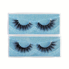 2 Pairs False Eyelashes Full Curling 15mm Volumized Crossed Style