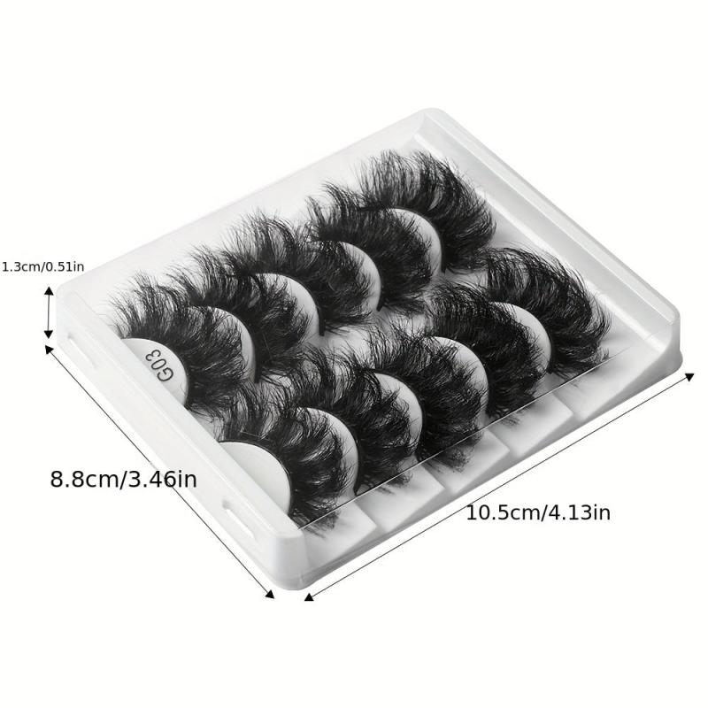 5 Pairs Crisscross Faux Mink Lashes Thick False Eyelashes Extension for Party