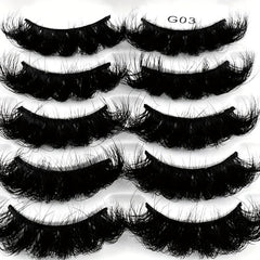 5 Pairs Crisscross Faux Mink Lashes Thick False Eyelashes Extension for Party