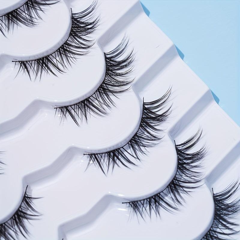 7 Pairs 13mm Wispy Cat Eye Lashes Crisscross Manga Lashes Japanese Style Cosplay