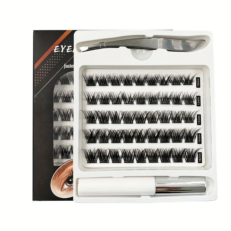 50pcs DIY Cluster Lashes Extension D Curling Long Individual Lashes Faux Mink