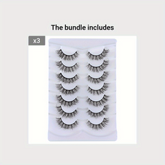 7 Pairs Faux Mink False Eyelashes Long Lasting Fluffy Volume Lashes