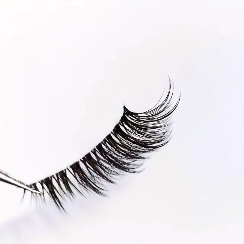 2 Pairs Half Lashes & Eyeliner Set Clear Band Fishtail Crisscross Style