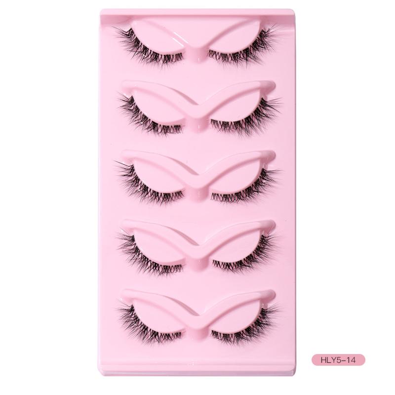 L Curling False Eyelashes 5 Pairs Eye End Lengthening Reusable