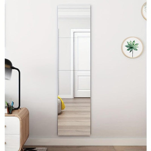 Adhesive Wall Mirror Tiles for Bedroom and Home Gym Full Body Reflection