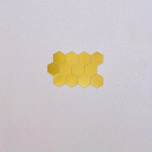 12pcs Hexagon Mirror Wall Stickers DIY Apartment Decor Easy Apply