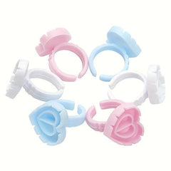 25pcs Heart Glue Rings for Eyelash Extensions Lash Glue Holders