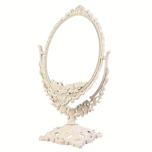 Vintage Floral Makeup Mirror Double Sided 360 Degree Rotating Vanity Mirror