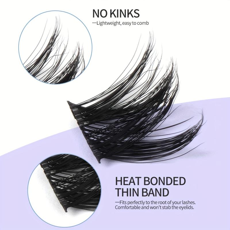 80pcs Segmented Grafted Eyelashes Single Cluster Lashes Natural Long