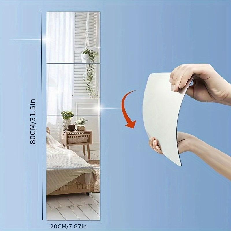 Acrylic Mirror Non Glass Shatterproof Frameless Full Length Wall Mirror
