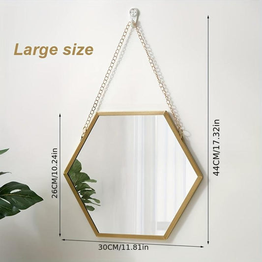 Hexagon Wall Decor Mirror Bedroom Decorative Mirror Hanging Mirrors For Wall