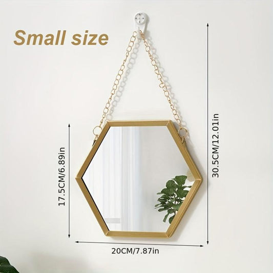 Hexagon Wall Decor Mirror Bedroom Decorative Mirror Hanging Mirrors For Wall