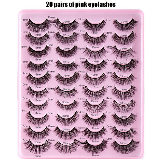 20 Pairs 3D Thick Long Messy False Eyelashes Natural Fiber False Eyelashes