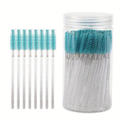100pcs Colorful Mascara Wands with Container for Extensions and Grooming