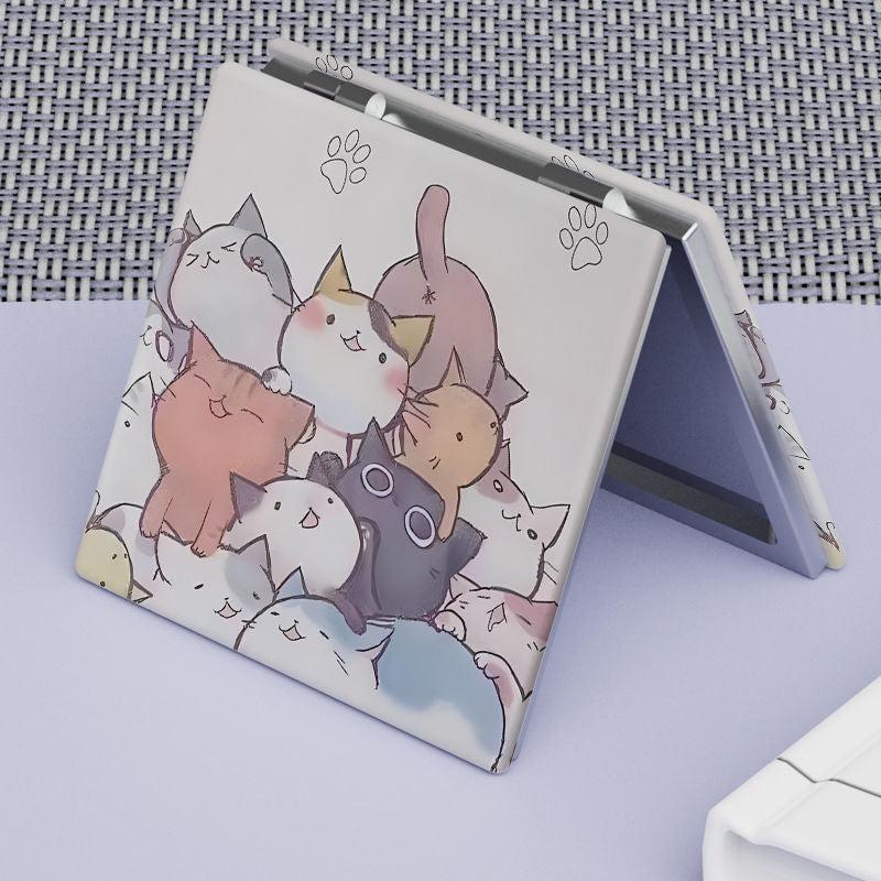 Cat Portable Makeup Mirror Double Sided Pocket Size Travel Vanity Mirror