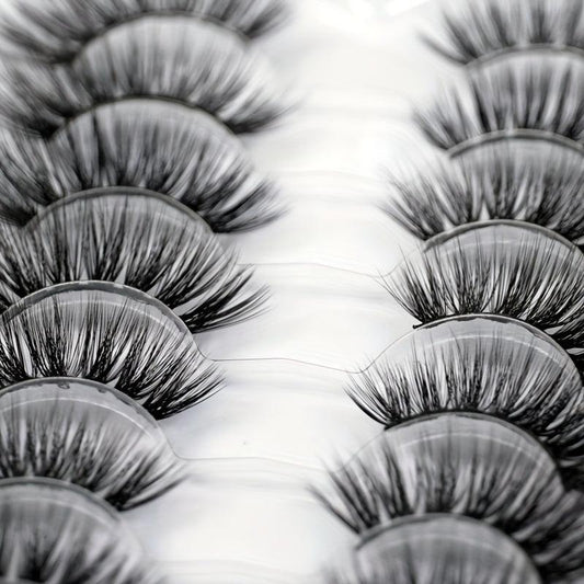 7 Pair False Eyelashes Thick Slender Lashes Big Eye Makeup Curling